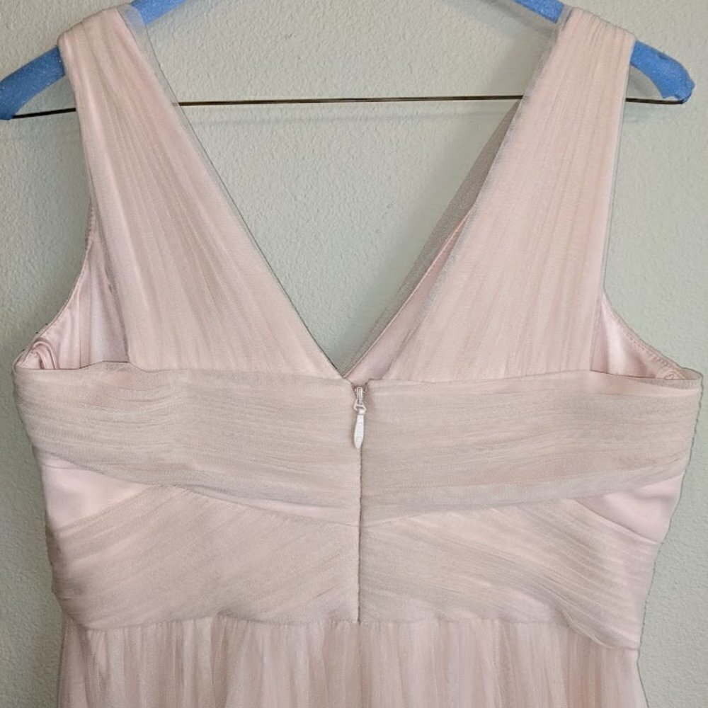 Anthro BHLDN Hitherto Blush Pink Tulle Dress Bridesmaid Wedding Women's sz 6 - Picture 5 of 8